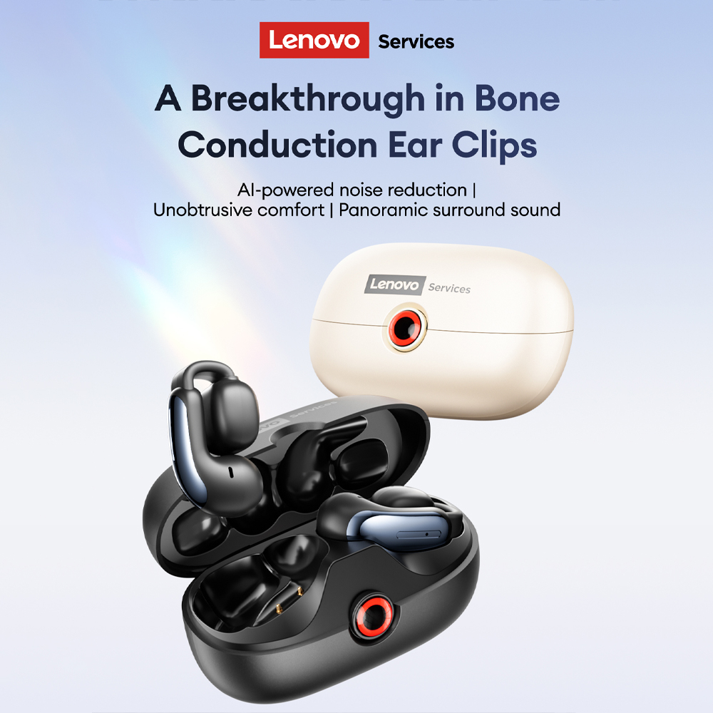 Wired Earphone Mic - Lenovo LES-108 Conduction osseuse TWS oreille