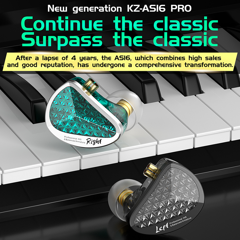 KZ AS16 PRO casque filaire 8BA - Audiophile Headphone Wired avis et prix